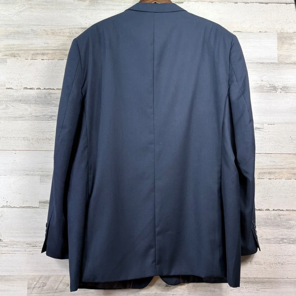Alex Mishra Suit Jacket Men 46L Navy Blue New Two Button Long Fit Corpcore‎ NEW